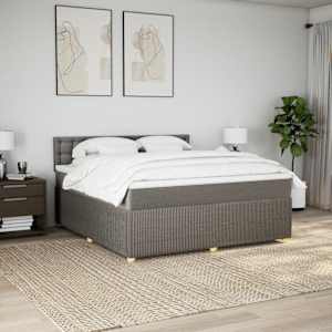 vidaXL kontinentalseng med madras 180x200 cm stof gr&aring;brun