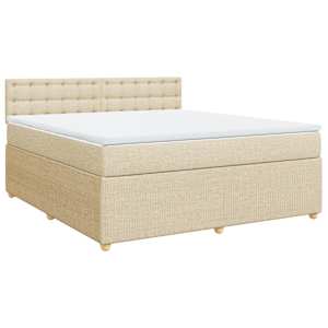 Box spring postel s matrací krémová 180x200 cm textil - obrázek 2