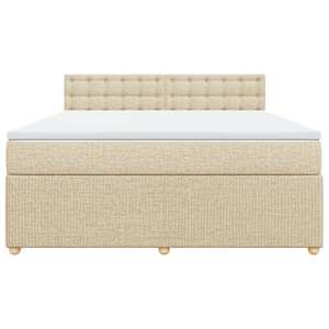 Box spring postel s matrací krémová 180x200 cm textil - obrázek 4