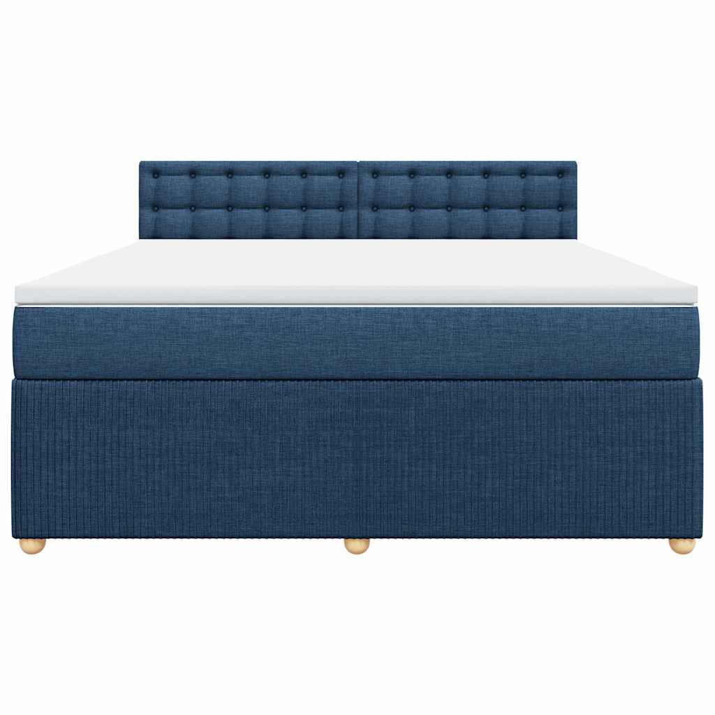 vidaXL Boxspring met matras stof blauw 180x200 cm, foto 4