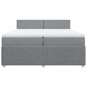 Box spring postel s matrací světle šedá 200 x 200 cm textil - obrázek 4