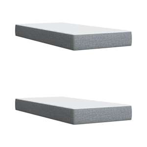 Box spring postel s matrací světle šedá 200 x 200 cm textil - obrázek 9