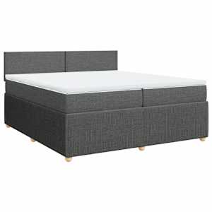 Box spring postel s matrací tmavě šedá 200x200 cm textil - obrázek 2