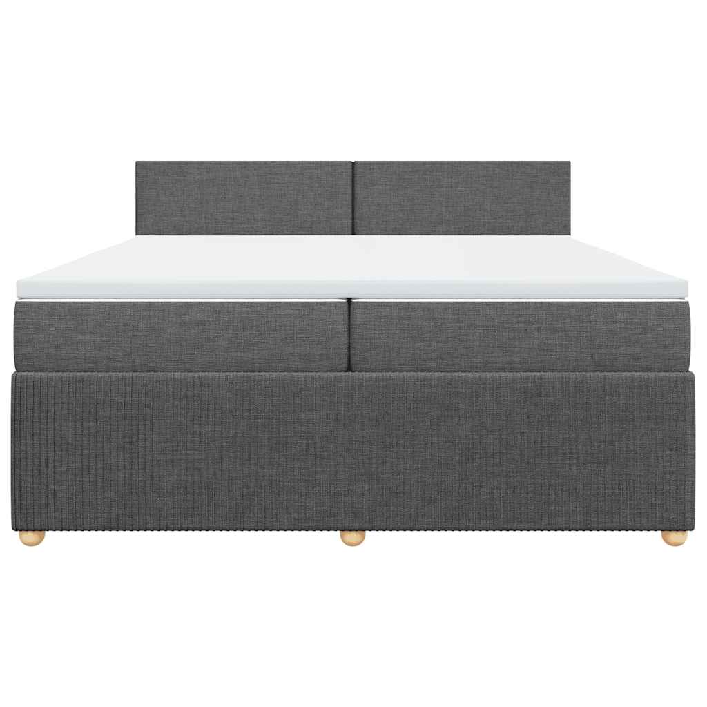 vidaXL Boxspring met matras stof donkergrijs 200x200 cm grijs, foto 4