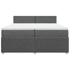 Box spring postel s matrací tmavě šedá 200x200 cm textil - obrázek 4