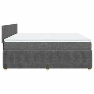 Box spring postel s matrací tmavě šedá 200x200 cm textil - obrázek 5
