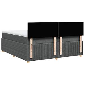 Box spring postel s matrací tmavě šedá 200x200 cm textil - obrázek 6