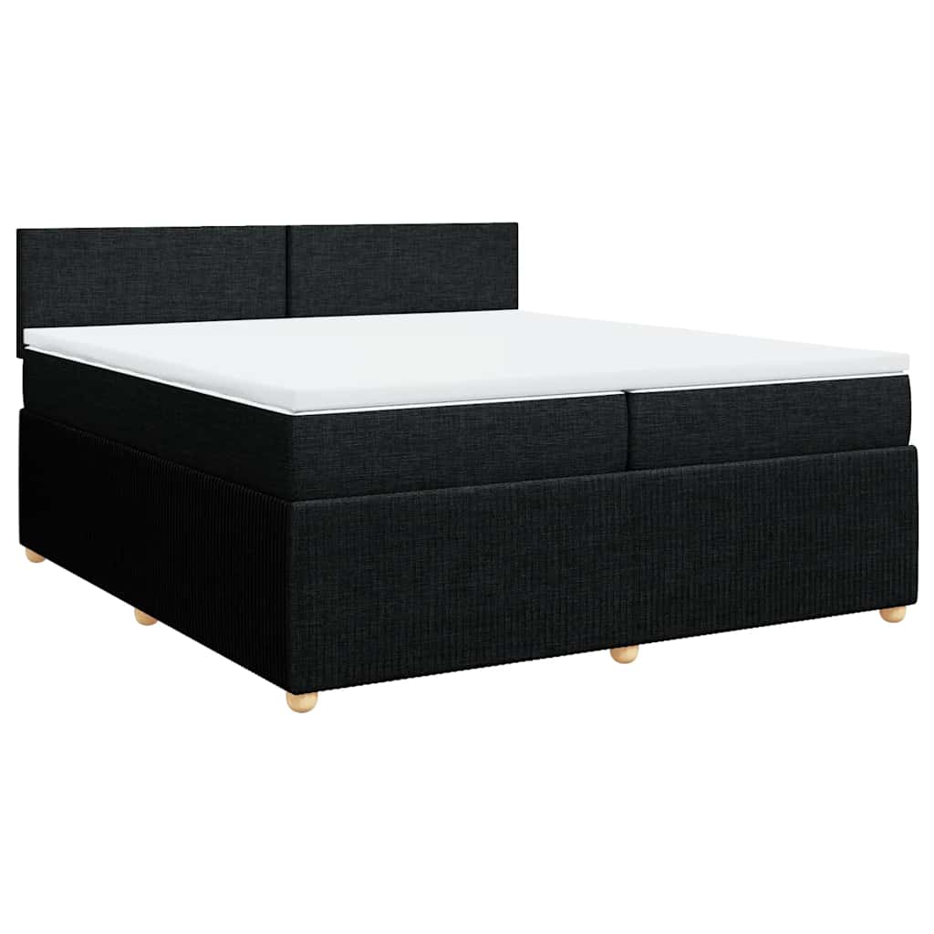 vidaXL Box spring postel s matrací černá 200x200 cm textil