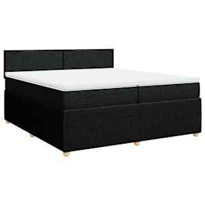 Box spring postel s matrací černá 200x200 cm textil - obrázek 2