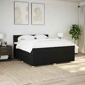 Box spring postel s matrací černá 200x200 cm textil - obrázek 3