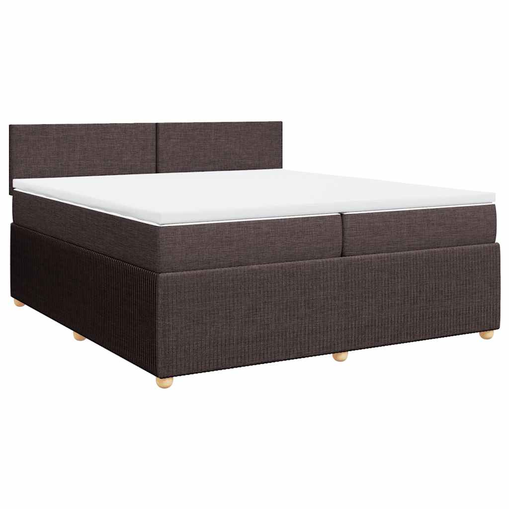 vidaXL Boxspring met matras stof donkerbruin 200x200 cm bruin, foto 3
