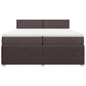 Box spring postel s matrací tmavě hnědá 200x200 cm textil - obrázek 4