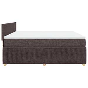 Box spring postel s matrací tmavě hnědá 200x200 cm textil - obrázek 5