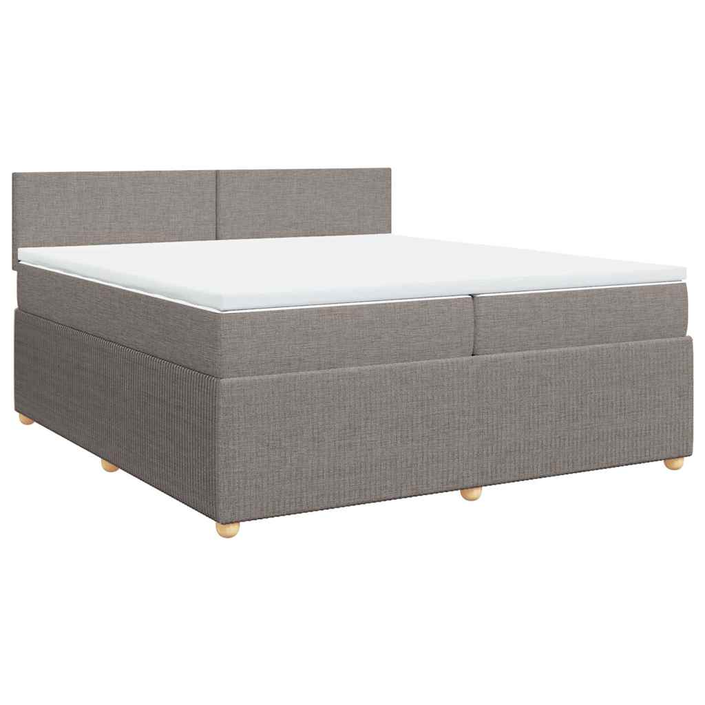 vidaXL Boxspring met matras stof taupe 200x200 cm, foto 3