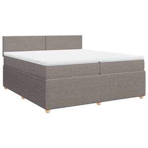 Box spring postel s matrací taupe 200x200 cm textil - obrázek 2
