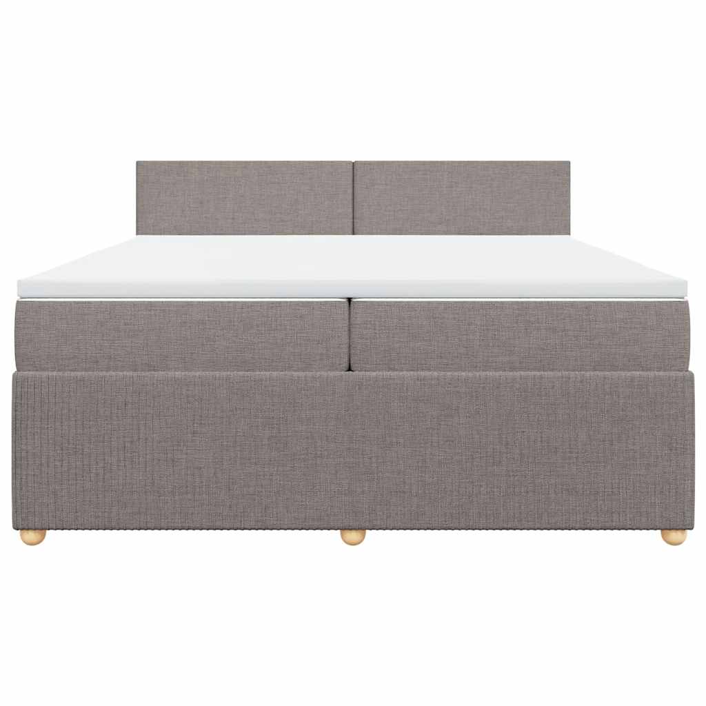 vidaXL Boxspring met matras stof taupe 200x200 cm, foto 4