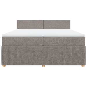 Box spring postel s matrací taupe 200x200 cm textil - obrázek 4