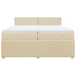 Box spring postel s matrací krémová 200x200 cm textil - obrázek 4