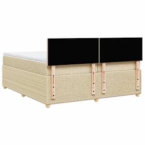 Box spring postel s matrací krémová 200x200 cm textil - obrázek 6