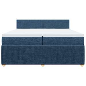 Box spring postel s matrací modrá 200x200 cm textil - obrázek 4