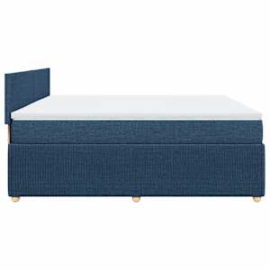 Box spring postel s matrací modrá 200x200 cm textil - obrázek 5