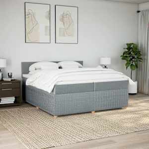 Box spring postel s matrací světle šedá 200 x 200 cm textil - obrázek 3