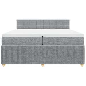 Box spring postel s matrací světle šedá 200 x 200 cm textil - obrázek 4