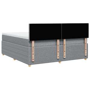 Box spring postel s matrací světle šedá 200 x 200 cm textil - obrázek 6