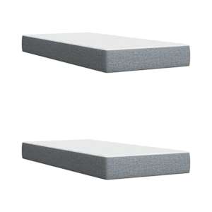 Box spring postel s matrací světle šedá 200 x 200 cm textil - obrázek 9