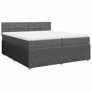 Box spring postel s matrací tmavě šedá 200x200 cm textil - obrázek 2