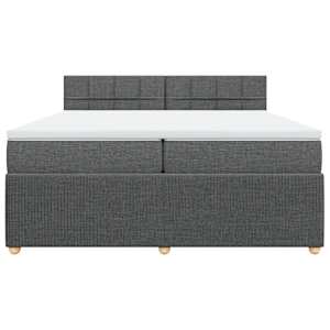 Box spring postel s matrací tmavě šedá 200x200 cm textil - obrázek 4