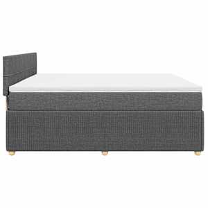 Box spring postel s matrací tmavě šedá 200x200 cm textil - obrázek 5