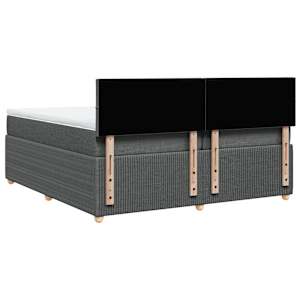 Box spring postel s matrací tmavě šedá 200x200 cm textil - obrázek 6