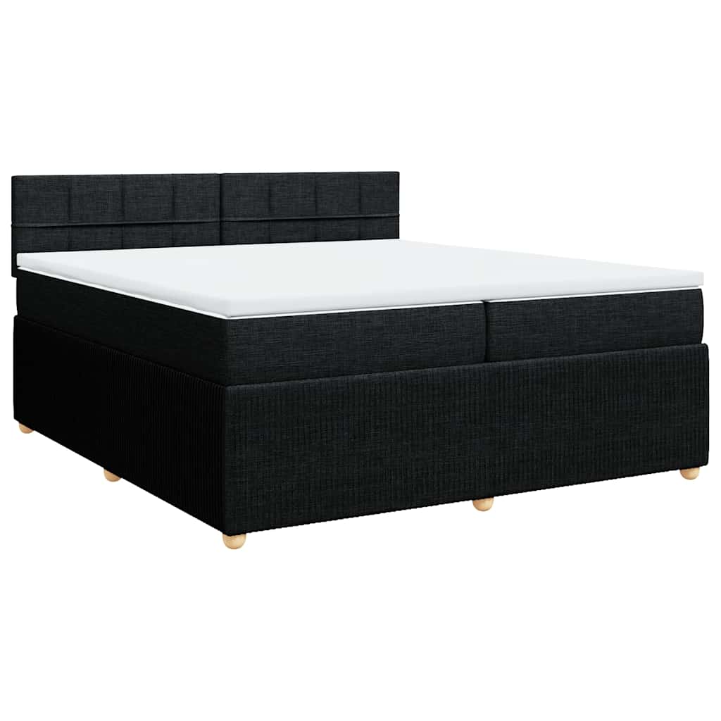 vidaXL Box spring postel s matrací černá 200x200 cm textil