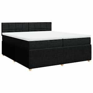 Box spring postel s matrací černá 200x200 cm textil - obrázek 2