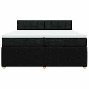 Box spring postel s matrací černá 200x200 cm textil - obrázek 4