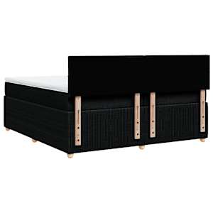 Box spring postel s matrací černá 200x200 cm textil - obrázek 6