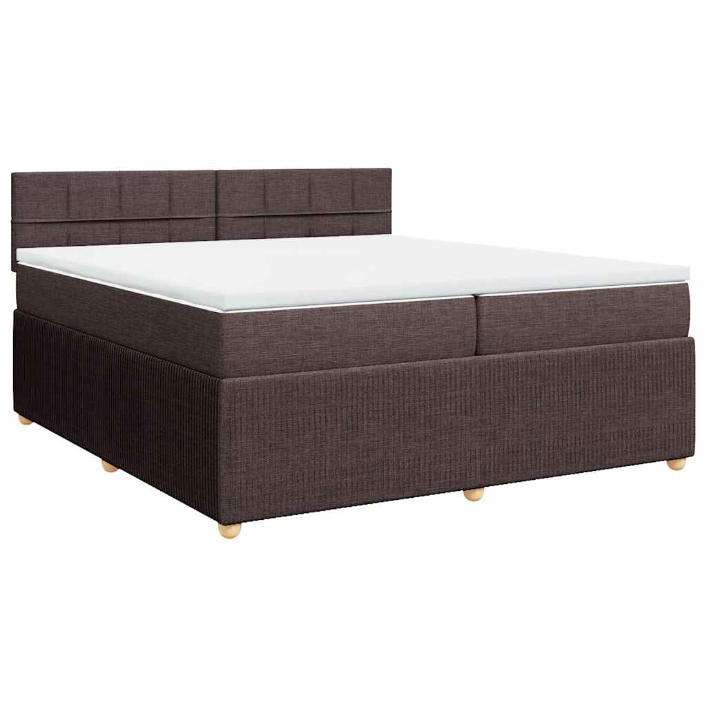 vidaXL Box spring postel s matrací tmavě hnědá 200x200 cm textil