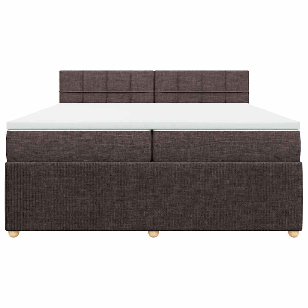 vidaXL Boxspring met matras stof donkerbruin 200x200 cm bruin, foto 4