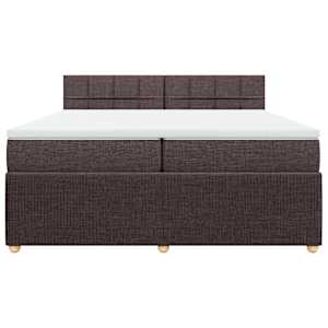 Box spring postel s matrací tmavě hnědá 200x200 cm textil - obrázek 4