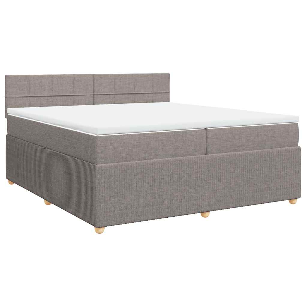 vidaXL Boxspring met matras stof taupe 200x200 cm, foto 3