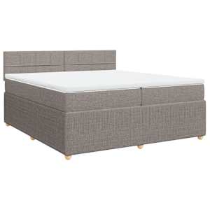Box spring postel s matrací taupe 200x200 cm textil - obrázek 2