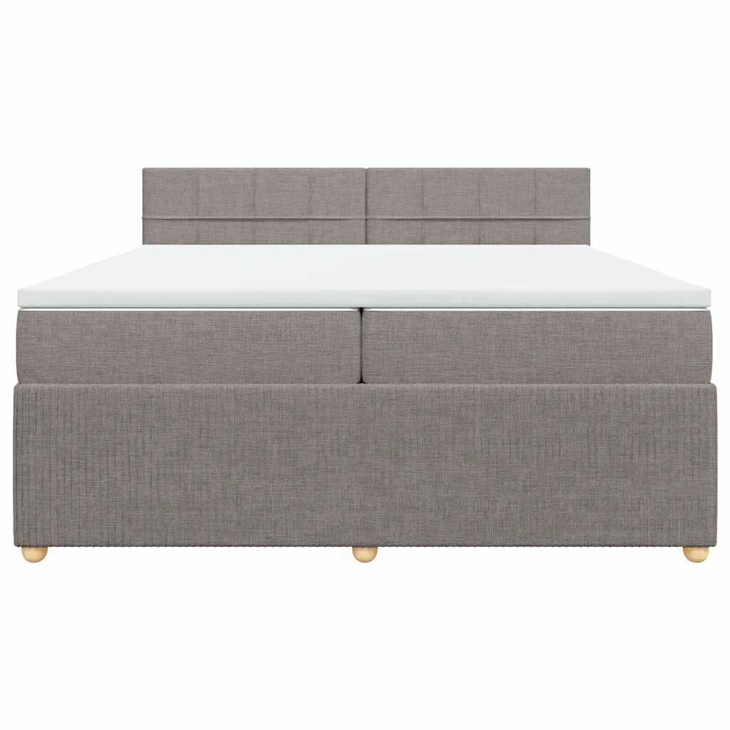 vidaXL Boxspring met matras stof taupe 200x200 cm, foto 4