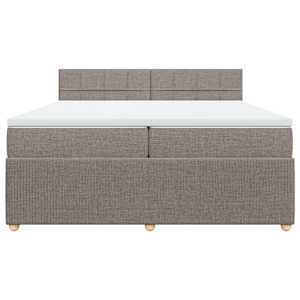 Box spring postel s matrací taupe 200x200 cm textil - obrázek 4