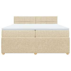 Box spring postel s matrací krémová 200x200 cm textil - obrázek 4