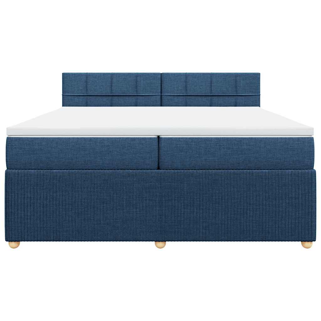 vidaXL Boxspring met matras stof blauw 200x200 cm, foto 4