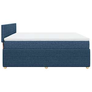 Box spring postel s matrací modrá 200x200 cm textil - obrázek 5