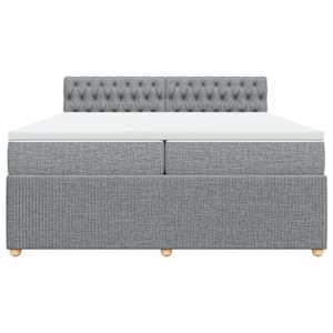 Box spring postel s matrací světle šedá 200 x 200 cm textil - obrázek 4