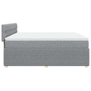 Box spring postel s matrací světle šedá 200 x 200 cm textil - obrázek 5