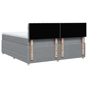 Box spring postel s matrací světle šedá 200 x 200 cm textil - obrázek 6